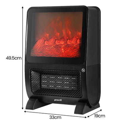 Pronti 2000W 3D Fire PTC Electric Portable Room Heater - Mekamart Australia