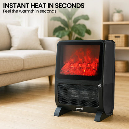 Pronti 2000W 3D Fire PTC Electric Portable Room Heater - Mekamart Australia