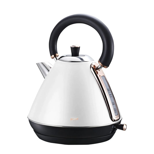 Pronti 1.7l Rose Trim Collection Kettle - White - Mekamart Australia