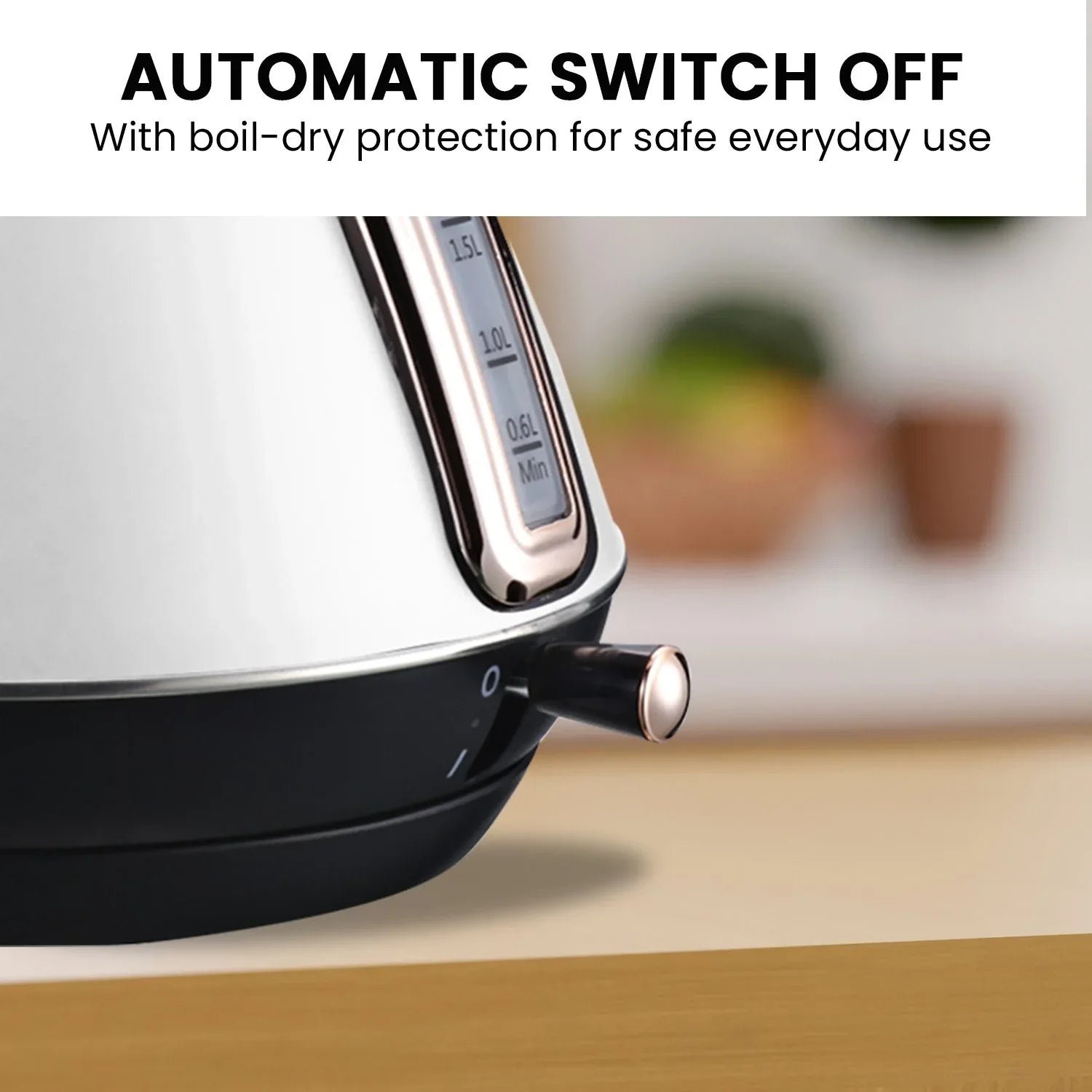 Pronti 1.7l Rose Trim Collection Kettle - White - Mekamart Australia