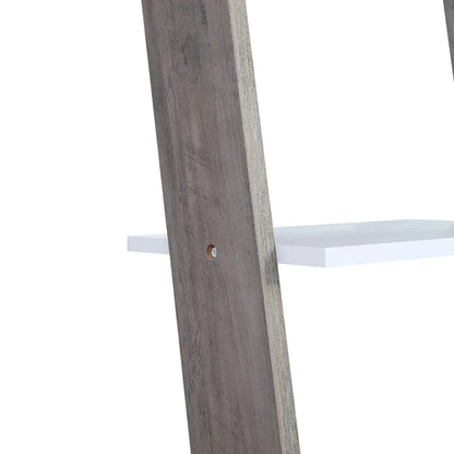 Sarantino Mira 5-tier Ladder Shelf In White And Grey Oak - Mekamart Australia