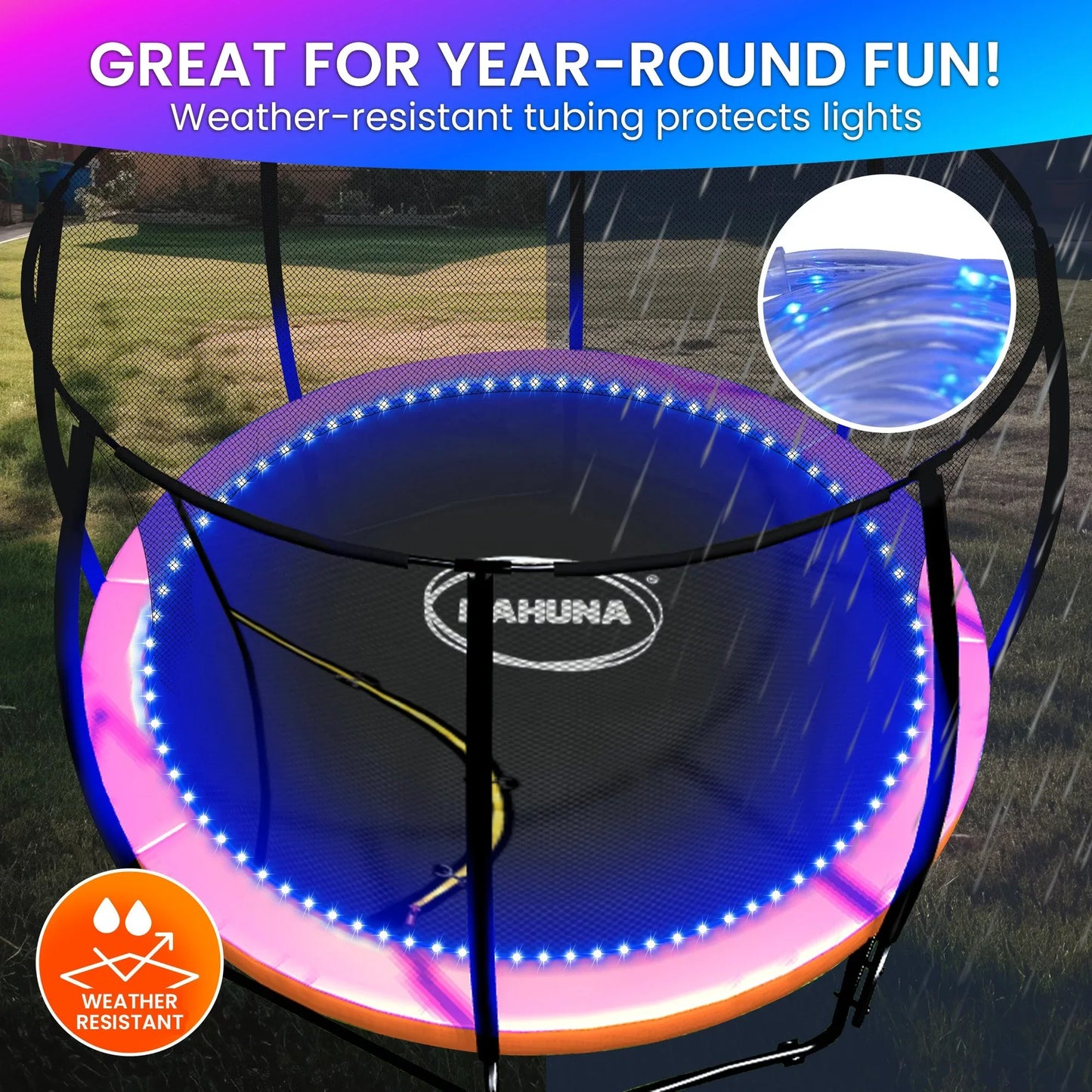 Kahuna LED Kit Suits 10ft Trampolines Multi-Colour Smart Motion Sensor Lighting with 16 colours - Mekamart Australia