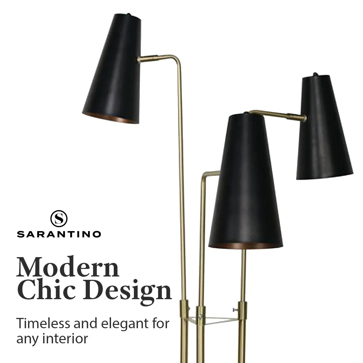 Sarantino Three Metal Shade Floor Lamp - Mekamart Australia