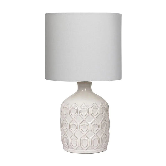 Sarantino Ceramic Table Lamp In Cream - Mekamart Australia