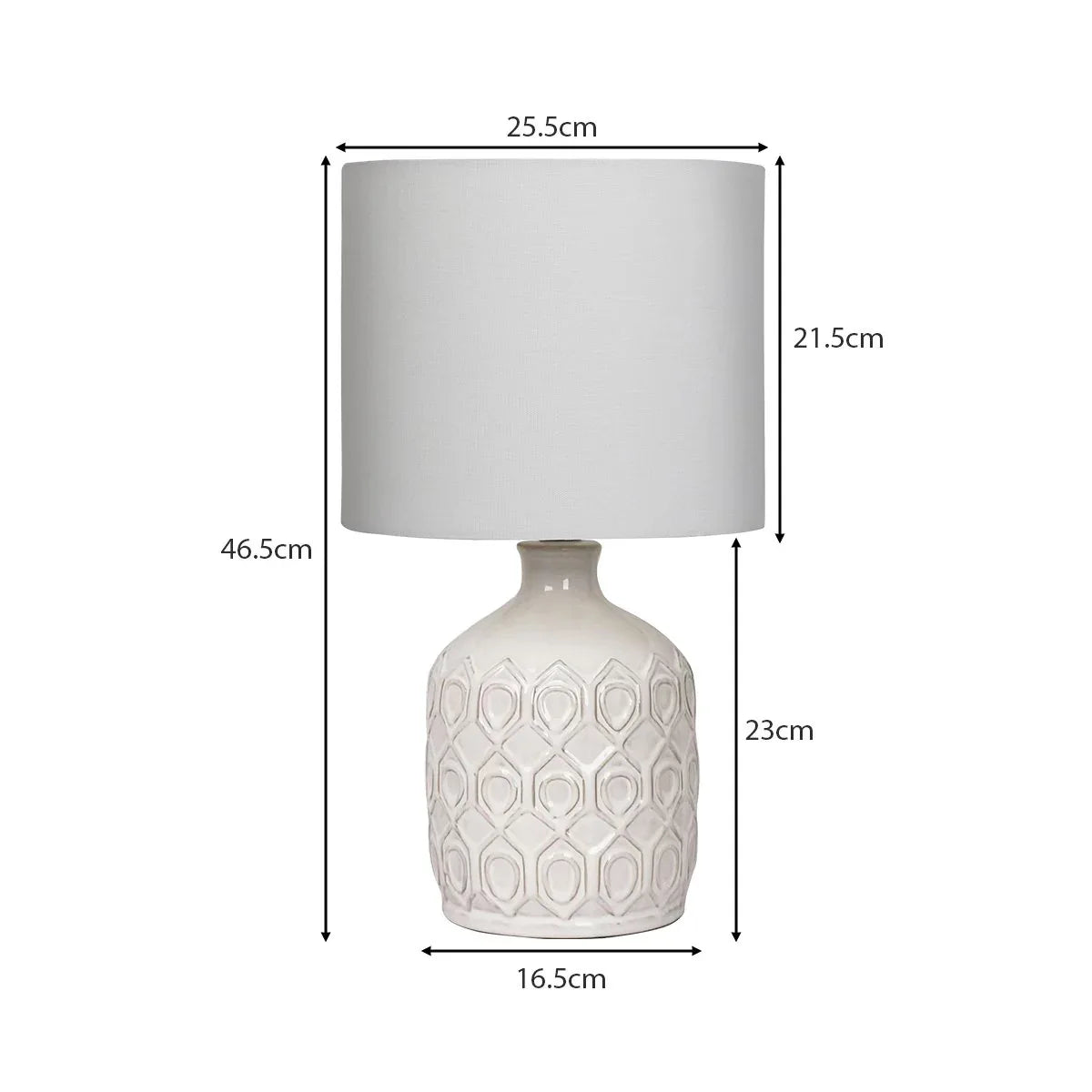 Sarantino Ceramic Table Lamp In Cream - Mekamart Australia