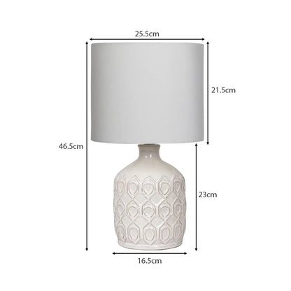 Sarantino Ceramic Table Lamp In Cream - Mekamart Australia