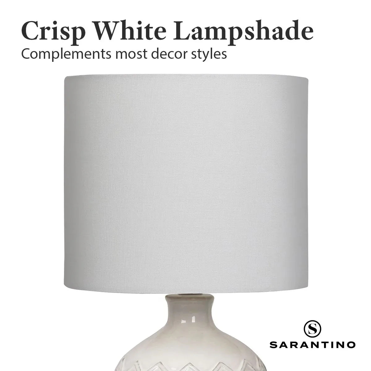 Sarantino Ceramic Table Lamp In Cream - Mekamart Australia