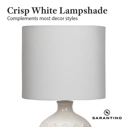 Sarantino Ceramic Table Lamp In Cream - Mekamart Australia