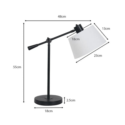 Sarantino Adjustable Metal Table Lamp In Black - Mekamart Australia