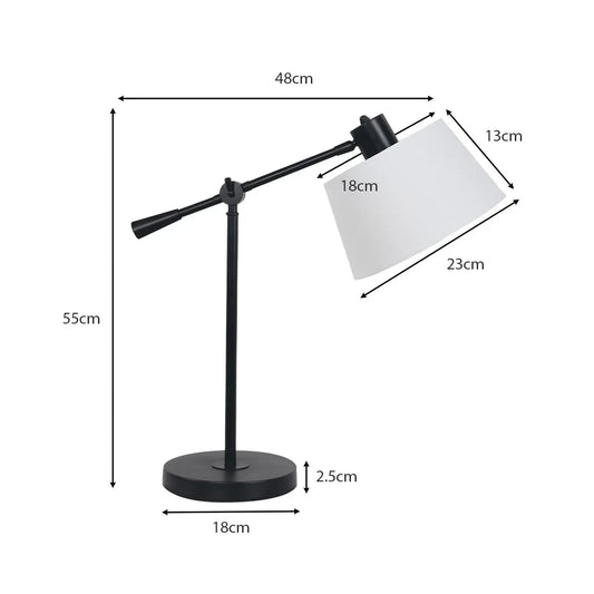 Sarantino Adjustable Metal Table Lamp In Black - Mekamart Australia