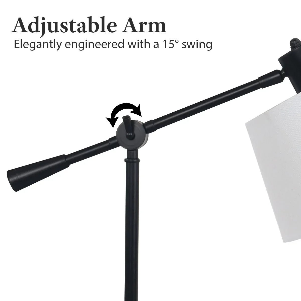 Sarantino Adjustable Metal Table Lamp In Black - Mekamart Australia