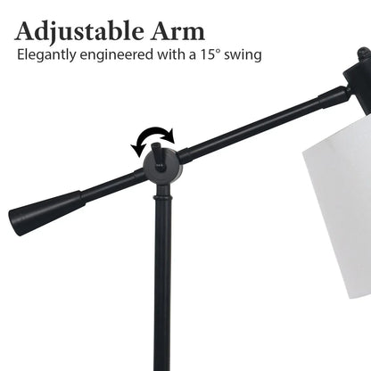 Sarantino Adjustable Metal Table Lamp In Black - Mekamart Australia