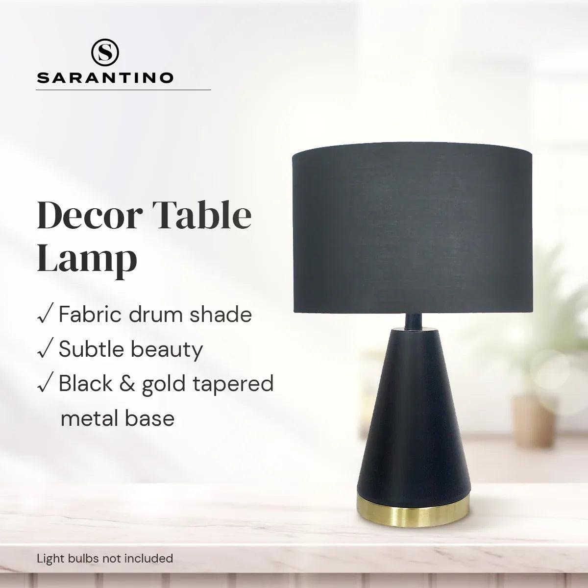 Sarantino Metal Table Lamp in Black and Gold - Mekamart Australia