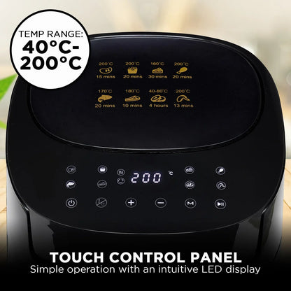 Morphy Richards 6.5L Digital Air Fryer MRAF72BK w/LED Touch Control Panel 8 Preset Cooking Programs Non Stick Drawer - Mekamart Australia