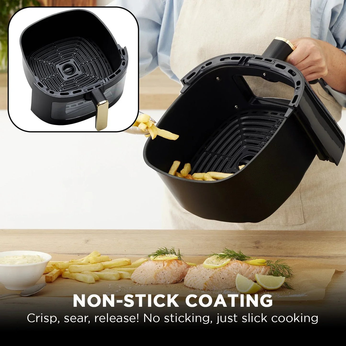 Morphy Richards 6.5L Digital Air Fryer MRAF72BK w/LED Touch Control Panel 8 Preset Cooking Programs Non Stick Drawer - Mekamart Australia