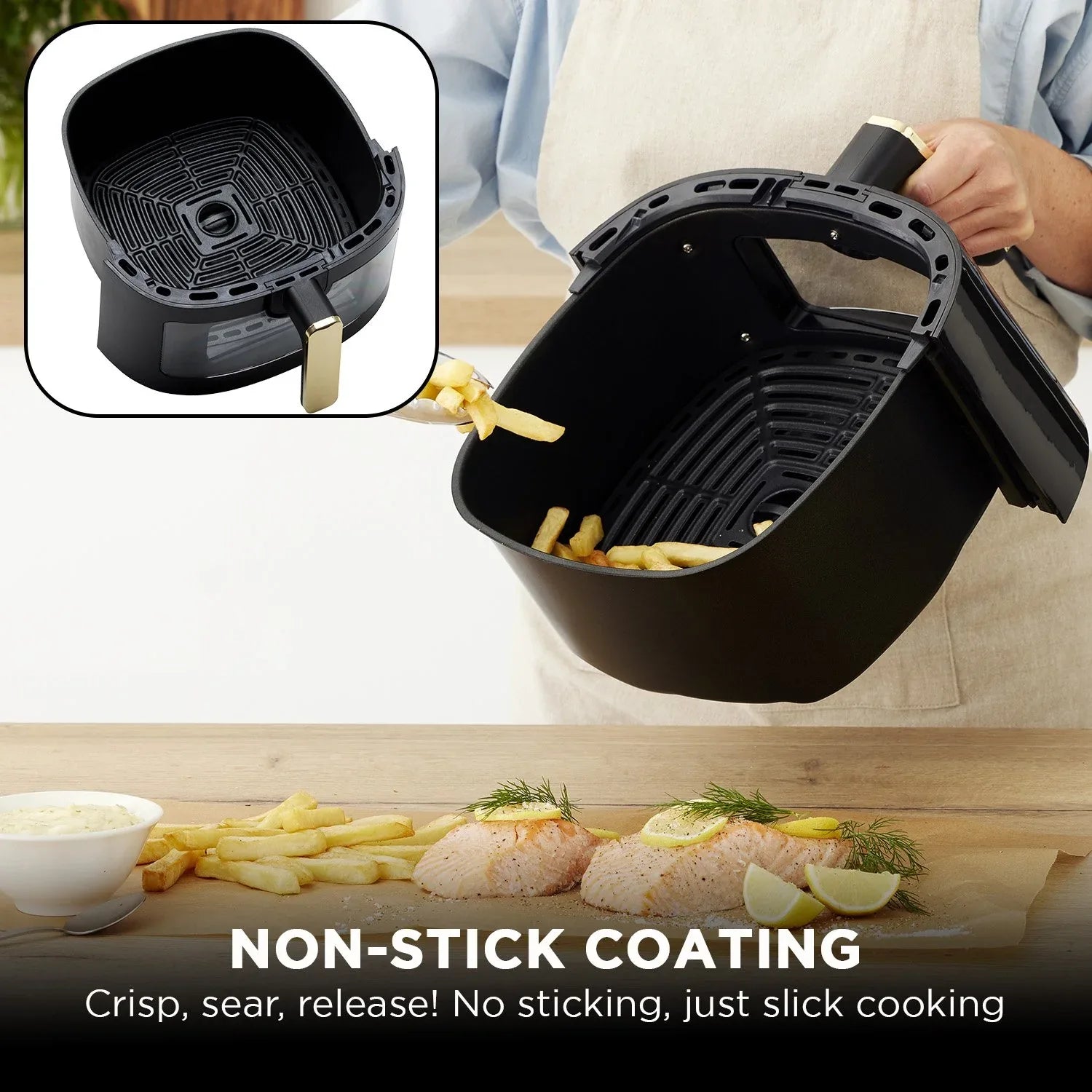 Morphy Richards 6.5L Digital Air Fryer MRAF72BK w/LED Touch Control Panel 8 Preset Cooking Programs Non Stick Drawer - Mekamart Australia