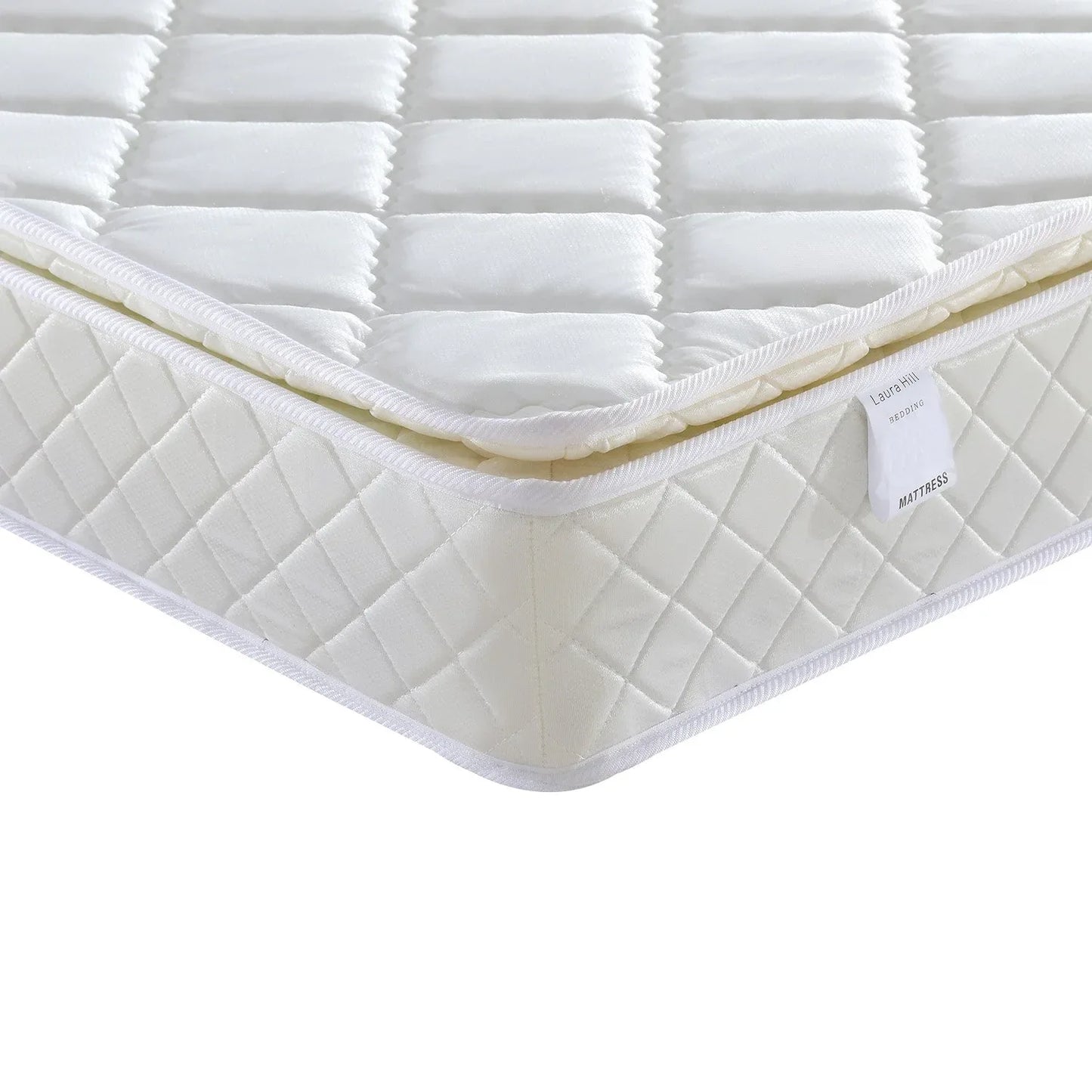 Laura Hill Mattress Queen Size Pillow Top Pocket Spring High Density Foam 22cm - Mekamart Australia