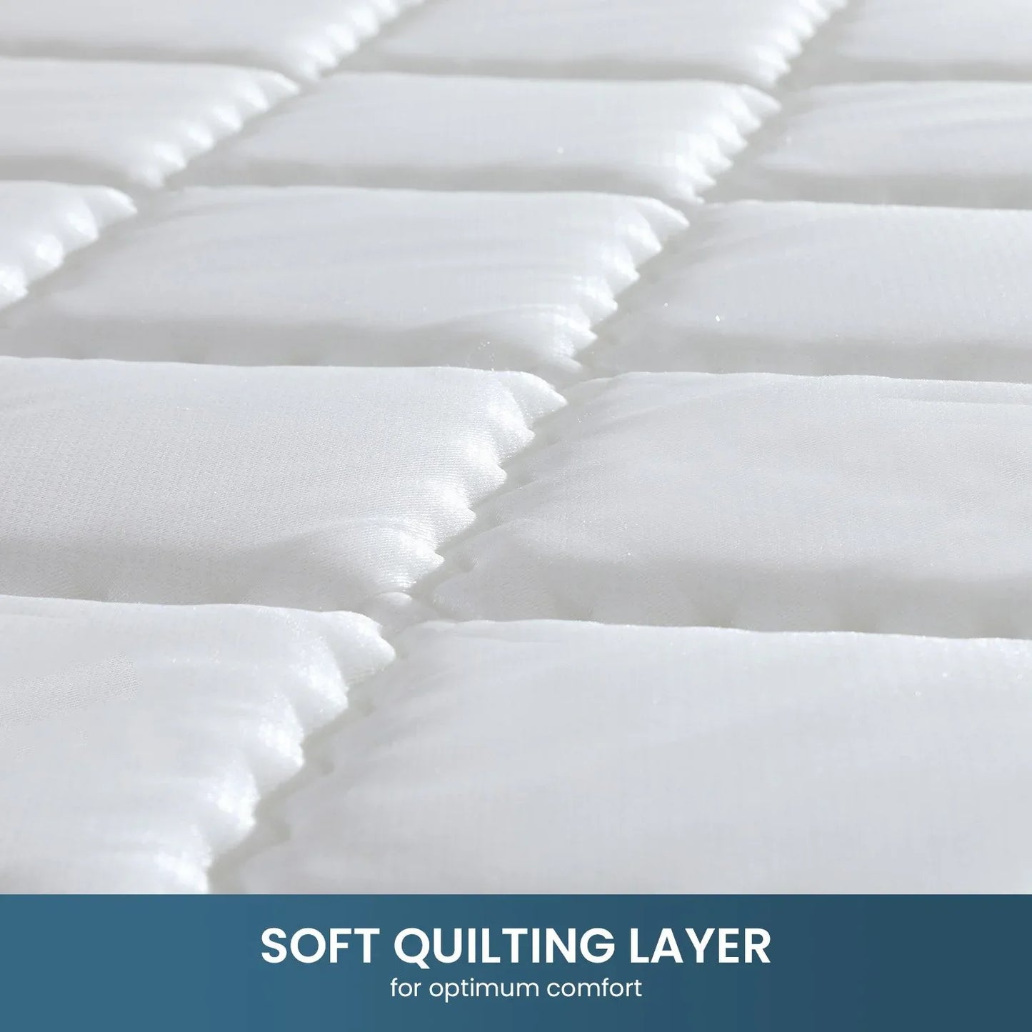 Laura Hill Mattress Queen Size Pillow Top Pocket Spring High Density Foam 22cm - Mekamart Australia