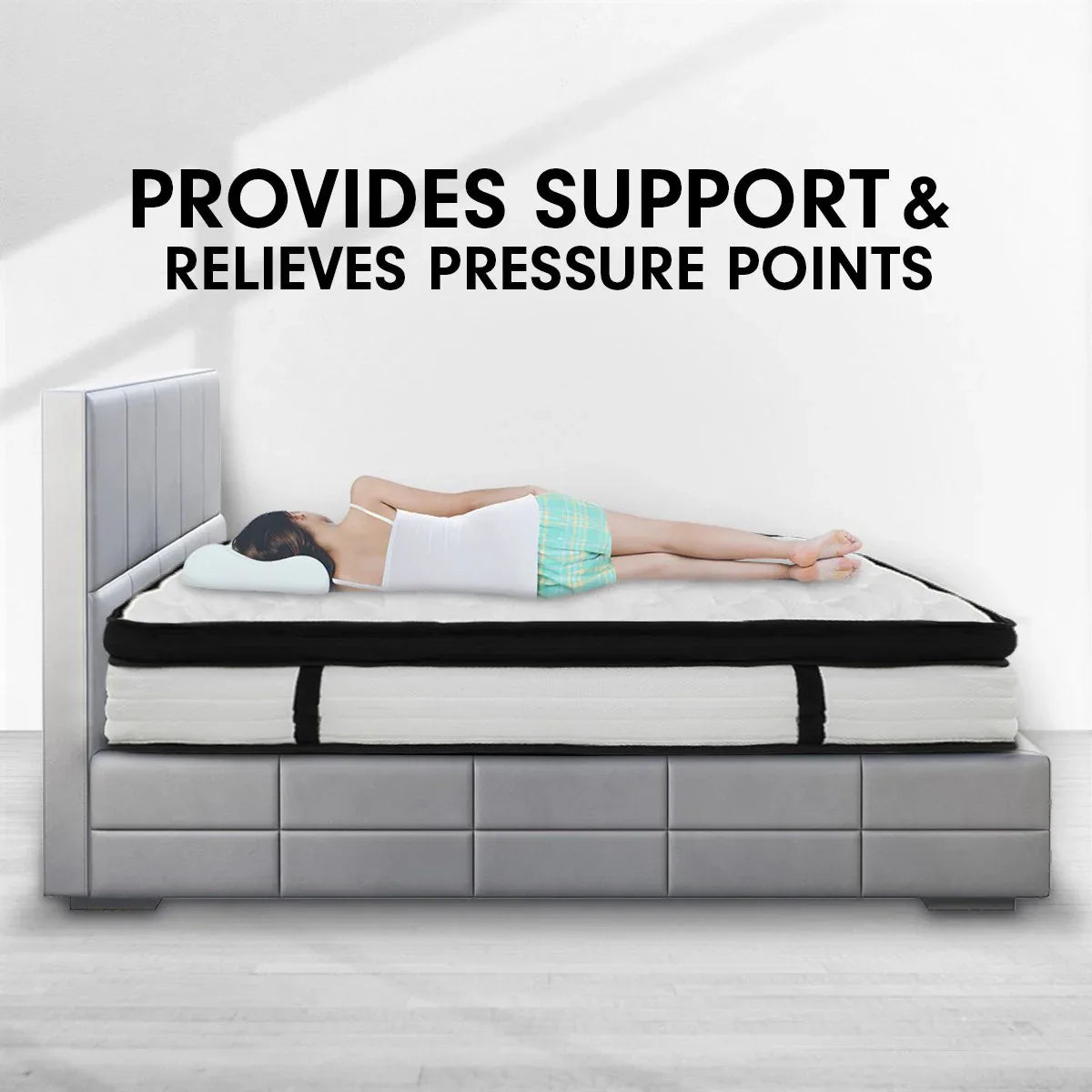 Laura Hill Queen Mattress Bed Size Euro Top 5 Zone Spring Foam 32cm Bedding Pocket - Mekamart Australia