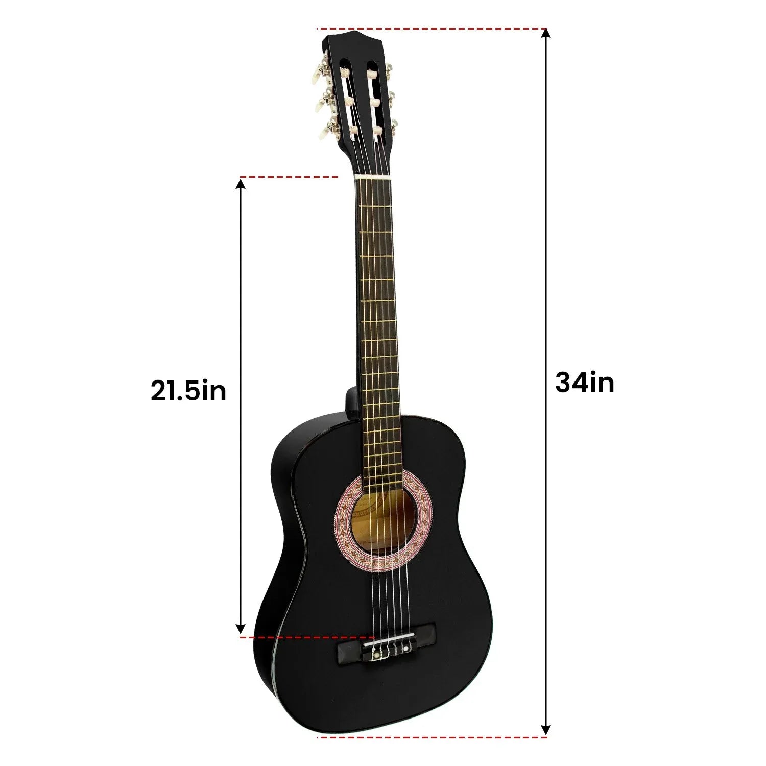 Karrera 34in Acoustic Children Wooden Guitar - Black - Mekamart Australia