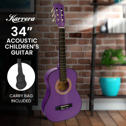 Karrera 34in Acoustic Children no cut Guitar - Purple - Mekamart Australia