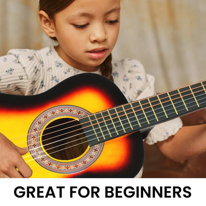 Karrera 34in Acoustic Wooden Childrens Guitar - Sunburst - Mekamart Australia