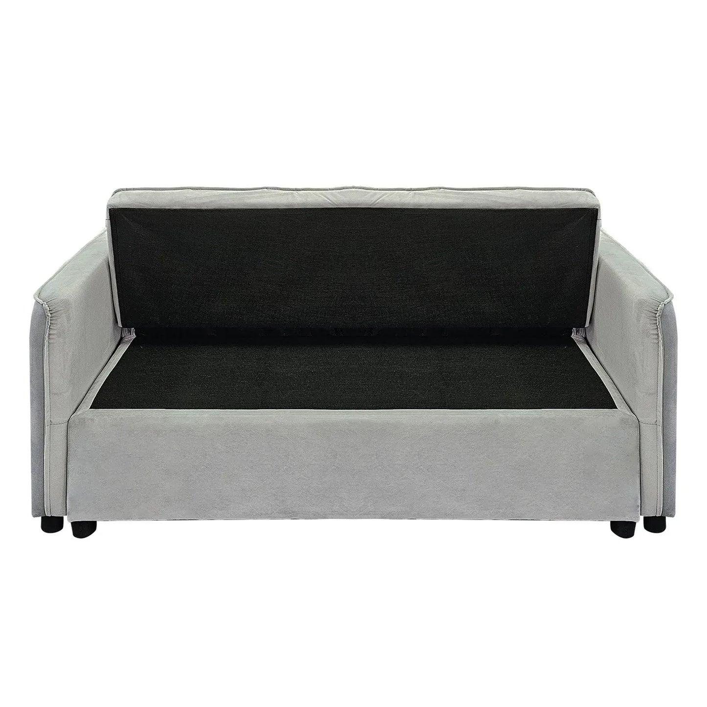 Sarantino Quincy 2-Seater Velvet Sofa Bed in Light Grey with Wooden Frame and Tufted Design - Mekamart Australia