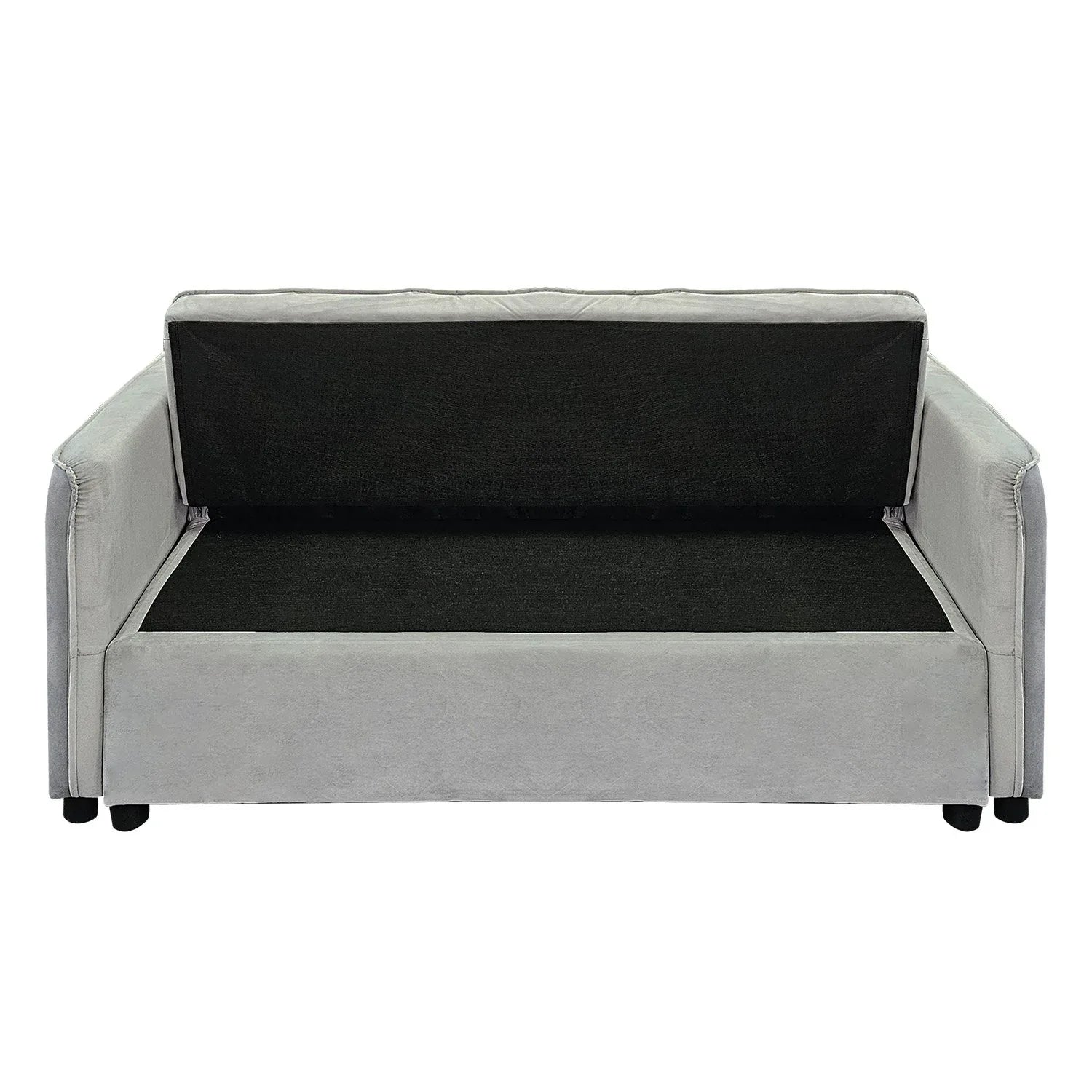 Sarantino Quincy 2-Seater Velvet Sofa Bed in Light Grey with Wooden Frame and Tufted Design - Mekamart Australia