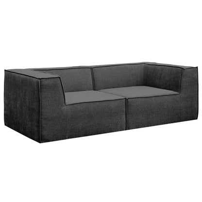 Sarantino Novi 3-Seater Modular Sofa with Ottoman in Black Non-Slip Bottom Lounge - Mekamart Australia