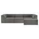 Sarantino Novi 3-Seater Modular Sofa with Ottoman in Grey Non-Slip Bottom Lounge - Mekamart Australia