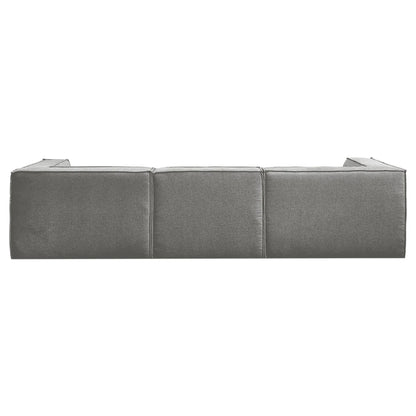 Sarantino Novi 3-Seater Modular Sofa with Ottoman in Grey Non-Slip Bottom Lounge - Mekamart Australia