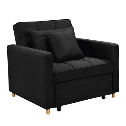 Sarantino Suri 3-in-1 Convertible Lounge Chair Bed - Black - Mekamart Australia