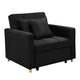 Sarantino Suri 3-in-1 Convertible Lounge Chair Bed - Black - Mekamart Australia
