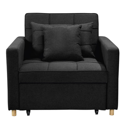 Sarantino Suri 3-in-1 Convertible Lounge Chair Bed - Black - Mekamart Australia