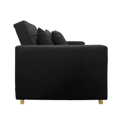 Sarantino Suri 3-in-1 Convertible Lounge Chair Bed - Black - Mekamart Australia