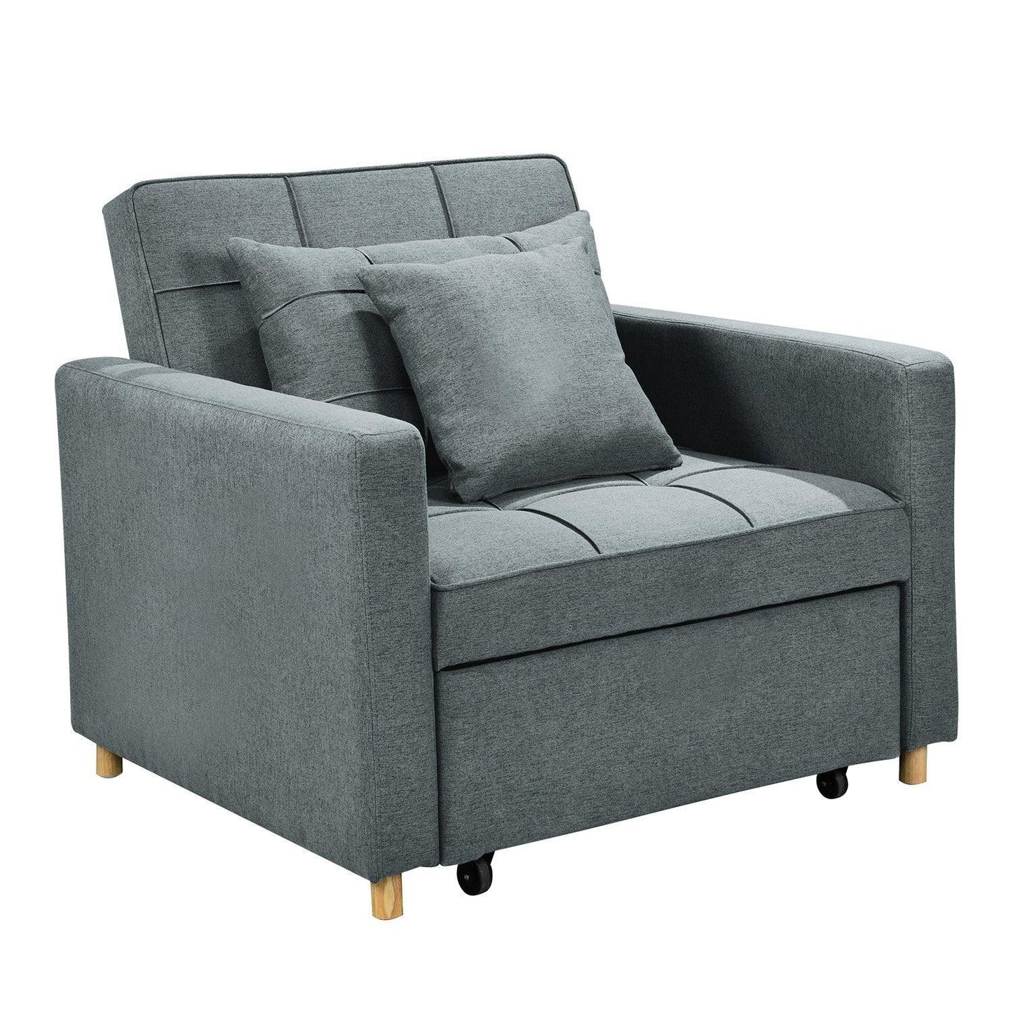 Sarantino Suri 3-in-1 Convertible Sofa Chair Bed - Airforce Blue - Mekamart Australia