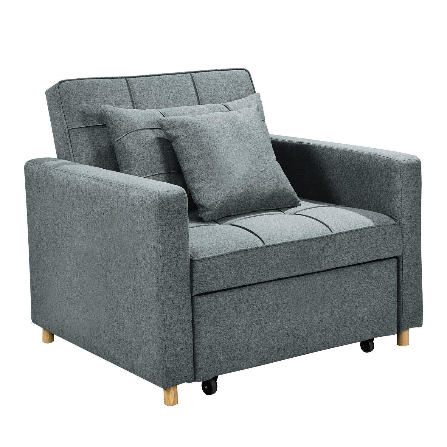 Sarantino Suri 3-in-1 Convertible Sofa Chair Bed - Airforce Blue - Mekamart Australia