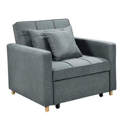 Sarantino Suri 3-in-1 Convertible Sofa Chair Bed - Airforce Blue - Mekamart Australia