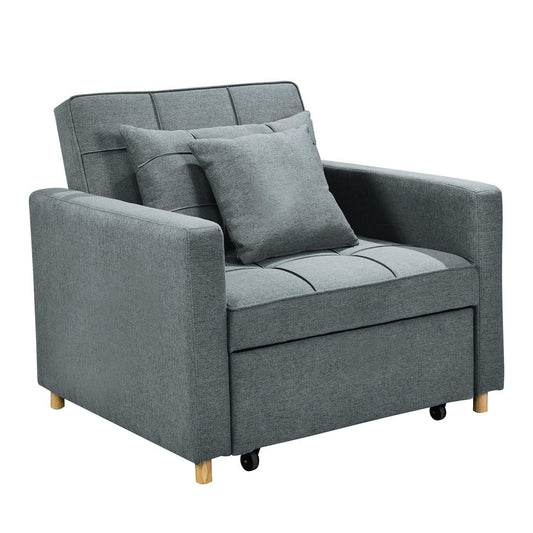 Sarantino Suri 3-in-1 Convertible Sofa Chair Bed - Airforce Blue - Mekamart Australia