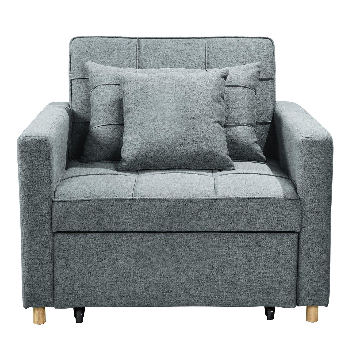 Sarantino Suri 3-in-1 Convertible Sofa Chair Bed - Airforce Blue - Mekamart Australia