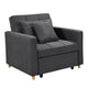 Sarantino Suri 3-in-1 Convertible Lounge Chair Bed - Dark Grey - Mekamart Australia