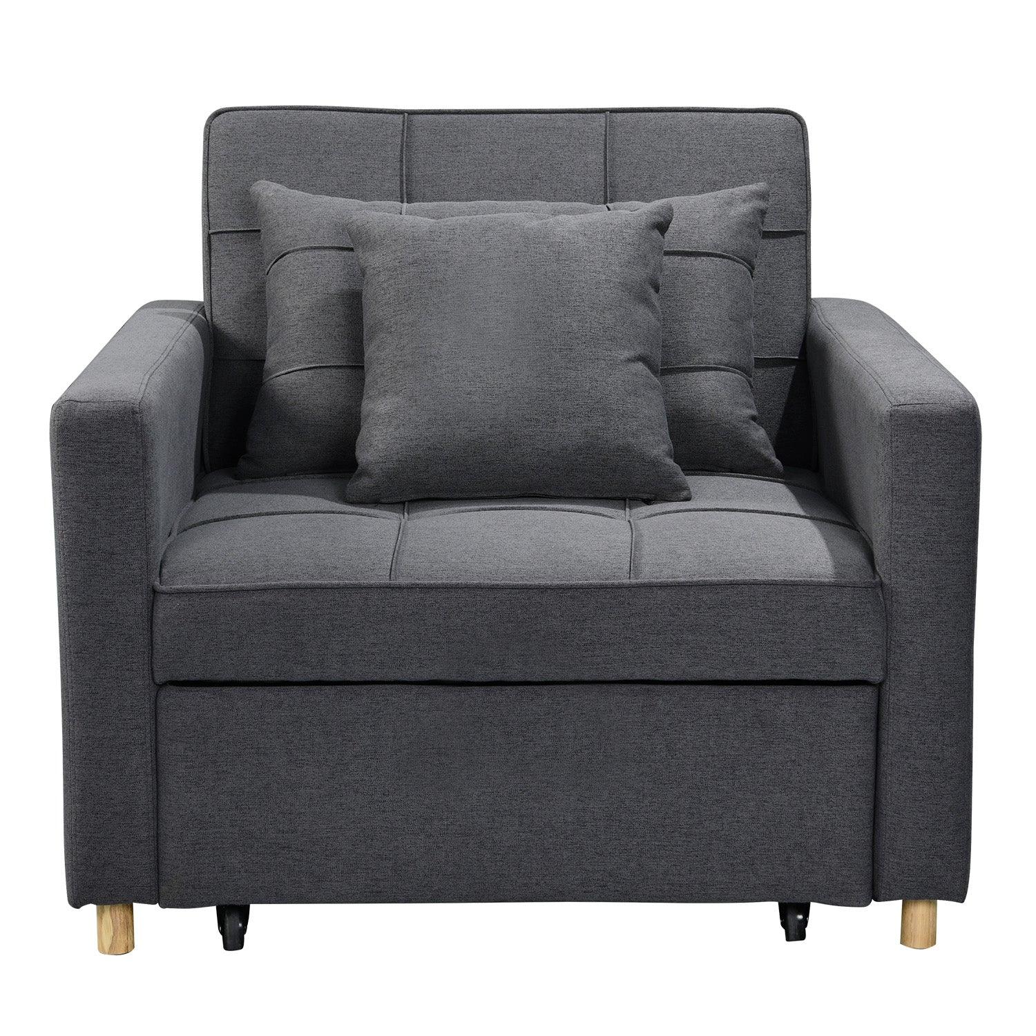 Sarantino Suri 3-in-1 Convertible Lounge Chair Bed - Dark Grey - Mekamart Australia