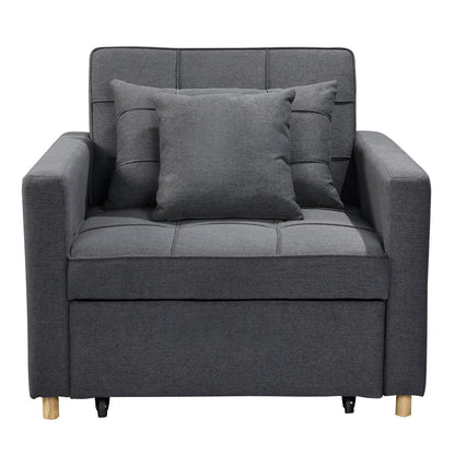 Sarantino Suri 3-in-1 Convertible Lounge Chair Bed - Dark Grey - Mekamart Australia