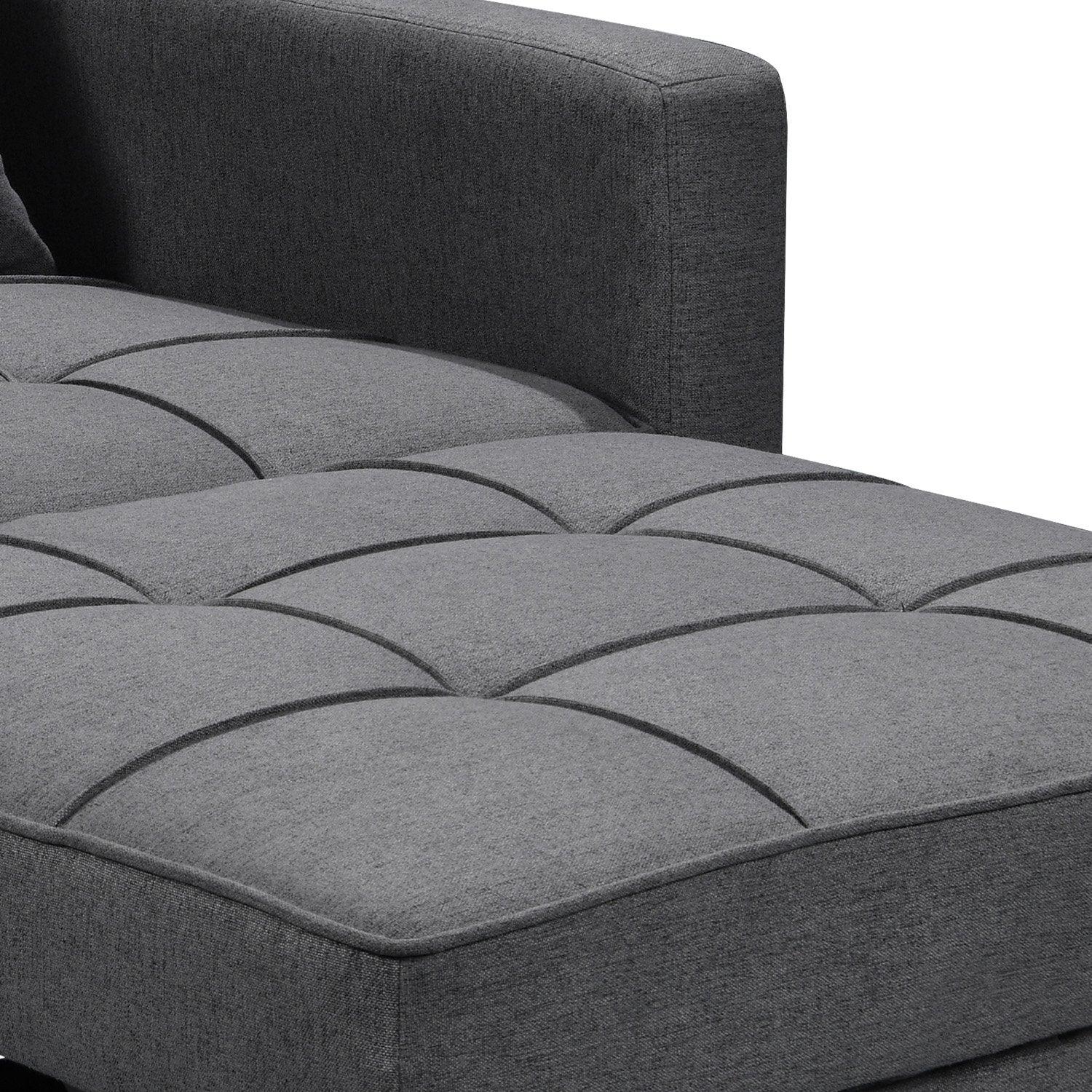 Sarantino Suri 3-in-1 Convertible Lounge Chair Bed - Dark Grey - Mekamart Australia