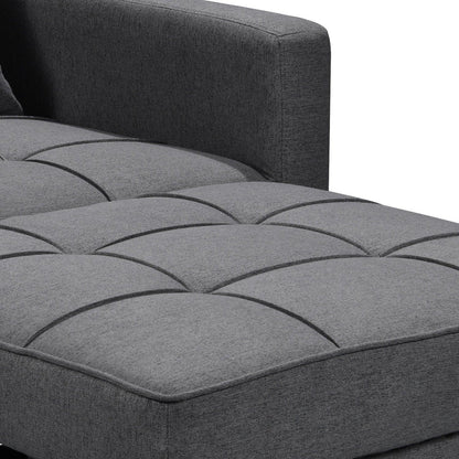 Sarantino Suri 3-in-1 Convertible Lounge Chair Bed - Dark Grey - Mekamart Australia