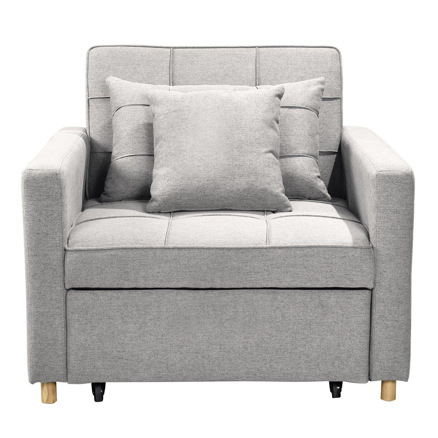 Sarantino Suri 3-in-1 Convertible Sofa Chair Bed Lounger - Light Grey - Mekamart Australia