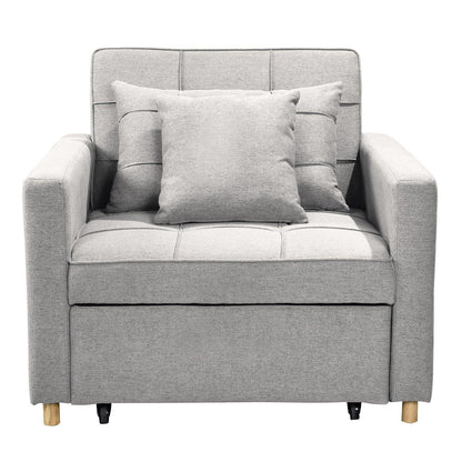 Sarantino Suri 3-in-1 Convertible Sofa Chair Bed Lounger - Light Grey - Mekamart Australia