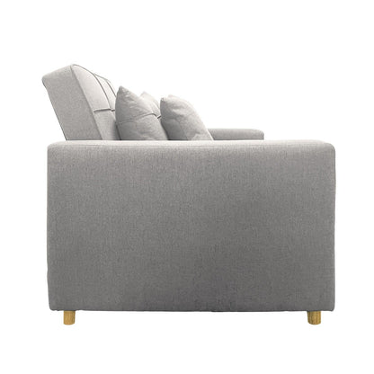 Sarantino Suri 3-in-1 Convertible Sofa Chair Bed Lounger - Light Grey - Mekamart Australia