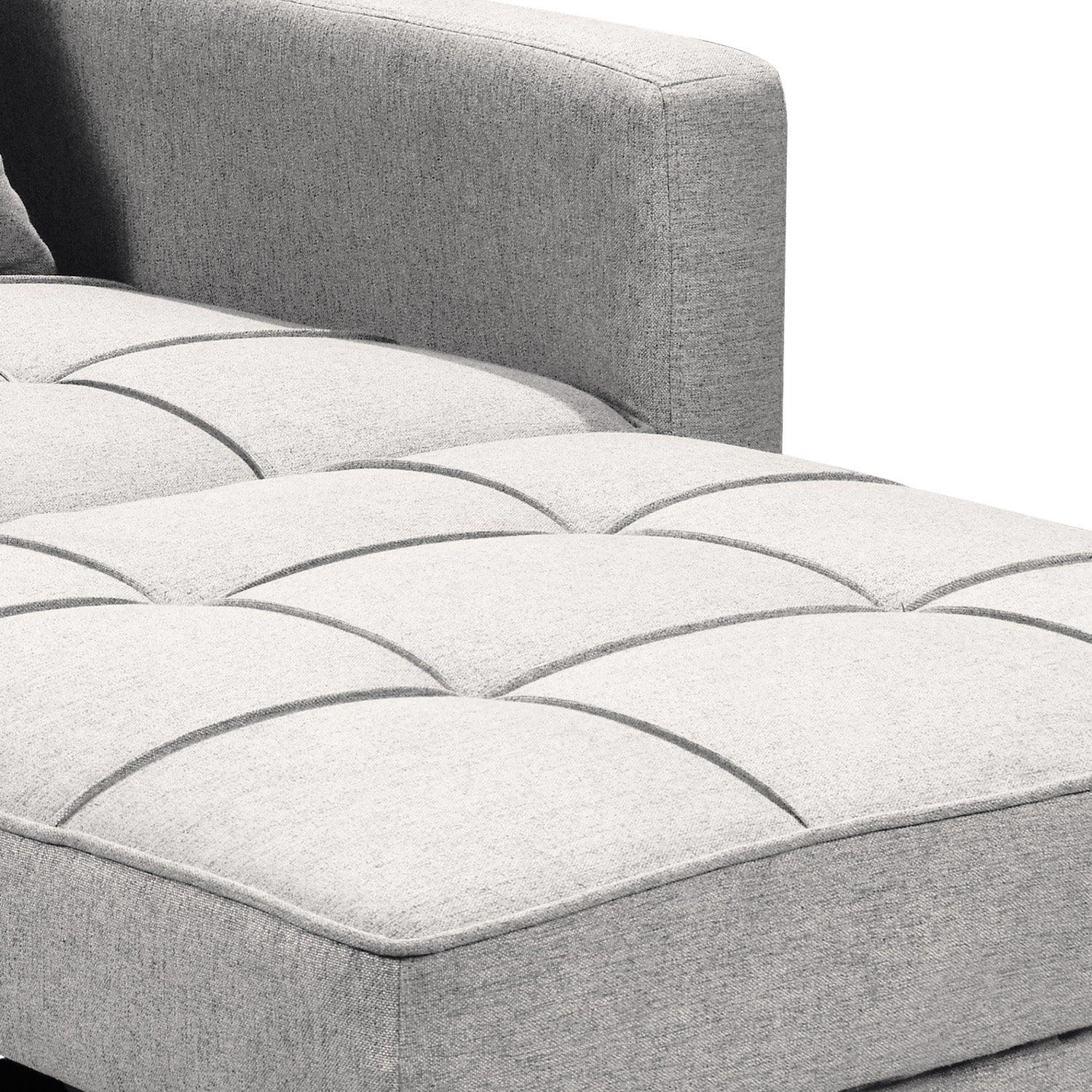 Sarantino Suri 3-in-1 Convertible Sofa Chair Bed Lounger - Light Grey - Mekamart Australia