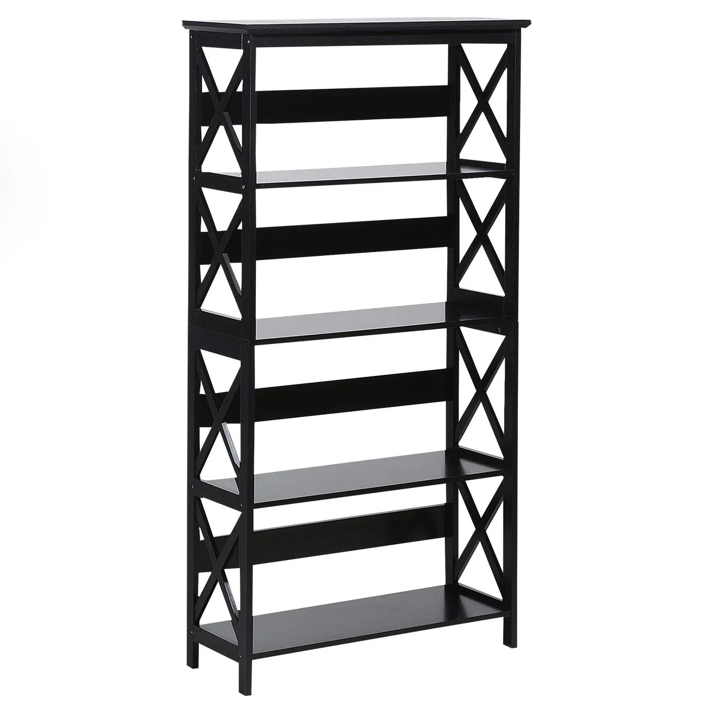 Sarantino Daphne 5-tier Cross Panel Bookshelf - Mekamart Australia